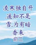 凌寒独自开.遥知不是雪,为有暗香来